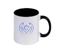 HAGRDBC Peaceful Israel Mug en céramique 350ml, résistant au lave-vaisselle et micro-ondes, qualité alimentaire, compatible micro-ondes et lave-vaisselle(Black)