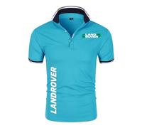HAGRDBC Po.lo Homme Manches Courtes Land-ro. ver, Tennis Golf Po.loshirt Respirant, Mode Streetwear Tops Haut Casual pour Running, Polo chemise(Blue,3XL)