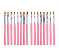 Hagsnec 16 Pièces Séries Ensemble de Stylos de Peinture de Couleur Pétale Pinceau à Ongles Brosse à Ongles Courte