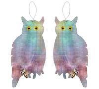 Hagsnec 2 PièCes SéRies Hibou Oiseau RéPulsif Oiseau Dissuasif Dispositif de Suspension Garder Efficacement Les Oiseaux Loin Effrayer Les Oiseaux Jardin Fournitures