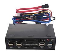 Hagsnec 5.25" e-SATA USB 3.0 Six USB 2.0 Lecteur de Carte Multi-Fonctions Panneau