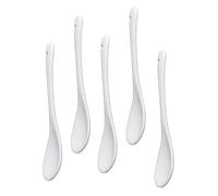 Hagsnec 5 PièCes CuillèRes à œUfs en Porcelaine Blanche CuillèRes en CéRamique CuillèRe à Café CuillèRe à Dessert Trempette Moka CuillèRe de Service