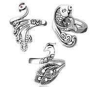 Hagsnec Bague à boucle en tissu réglable de 3 pièces, anneau ouvert en or véritable, support de de crochet, support de doigt de guidage de