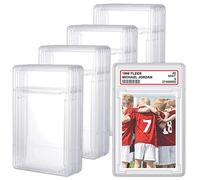Hagsnec Lot de 24 pochettes de protection en acrylique transparent pour cartes de baseball avec emplacement pour étiquettes