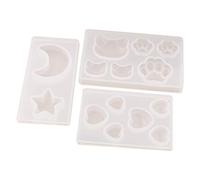 Hagsnec Moule en Silicone Étoile Cœur Lune Patte d'ours Et De Chat Moule en Silicone De Résine Moules en Résine Époxy pour Fabriquer DIY Faits Main