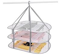 Hagsnec Support de lavage à 3 niveaux pour suspendre des vêtements pour suspendre des filets à linge, séchoir à linge pliable