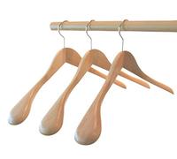 Hagspiel Lot de 5 cintres en Bois de hêtre laqué Naturel de qualité fabriqué en UE