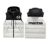 HAGTBFRC Gilet sans Manche Homme Maz-da, Légère Fine sans Manches Gilet, Loisirs Outdoor Slim Fit Sélection de Modèles, light(White,XXL)