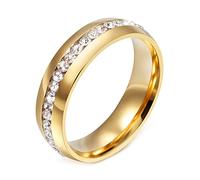 HAGTRB Anneau knbob pour les femmes en acier inoxydable, anneaux de mariage pour les femmes Graves vintage Taille 5-13 5 mm avec zircone cubique blanche et polie