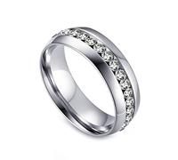 HAGTRB Anneau knbob pour les femmes en acier inoxydable, anneaux de mariage pour les femmes Graves vintage Taille 5-13 5 mm avec zircone cubique blanche et polie