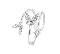 HAGTRB Bague ouverte réglable en argent sterling 925 plaqué or blanc argenté pour femme