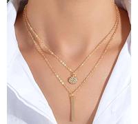 HAGTRB Boho Simple Moon Star Heart Pendant Collier Retro Sequin Coin Retro Coin Clavicule Colliers Glamour Girl Lover Bijoux Gift