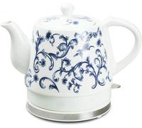 HAGTRB Bouilloires, céramique Kettle Waterless Water Teapot, théière-Retro 1L Puche, 1000W d'eau Rapidement pour Le thé, Le café, la Soupe, la Base Amovible à l'avoine, la Puissance Automatique, la