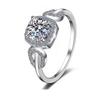 HAGTRB Cwzzws 0,8 carat Moissanite S925 Silver Ring Diamond Jewelry Wedding Gift