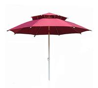 HAGTRB Parasols de Jardin Double Top 8ft Patio Tableau de Table Rouge foncé avec côtes Robustes et évent, extérieur/Jardin/terrasse/Piscine Parasol parasols extérieurs
