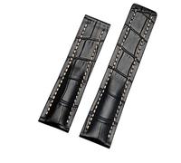 HAGTRB QGKYXT STRAP DE CUIR VOLIQUE POUR BRADE BRACE DE COUPE DE COWS AVEC LE BOUCLE DE MORDE 22 mm 24 mm Braceuses de surveillance, 01 Black Pas de fermoir