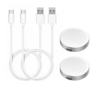 Hahace Lot de 2 chargeurs compatibles avec Samsung Galaxy Watch 8/8 Classic/Ultra/7/6/6 Classic/5/5 Pro/4/4 Classic/3/Active/FE - Accessoires de station de charge rapide magnétique USB A, blanc