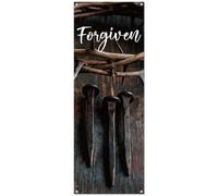 Hahafelt Bannière pardonnée pour église 61 x 183 cm - Réglable - Bannière en X - Cérémonies de carême - Décorations religieuses - Bannières de résurrection de Jésus pour églises chrétiennes