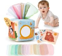 hahaland Jouet Bebe 6 Mois Mouchoirs Papier Boite, Jouet Sensoriels Montessori Aves Papiers Froissés et Boîte à Tissus Cadeau pour Bébé Fille Garcon 6 9 12 Mois