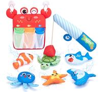 hahaland Jouet de Bain Bébé 1 an, Jouets de Pêche Magnétiques avec Sac de Rangement pour Tri des Couleurs, Anti-Moisissure Jouet pour Le Bain et la Douche, Jouet Montessori Cadeaux Enfants 1 2 3 Ans