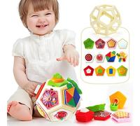 hahaland Jouet Montessori d'Activité et Développement pour Bébé de 6 Mois, Jouet Balle Sensorielle pour Bébé Enfant 6 12 18 Monate Cadeau de Jouets pour Bébé Enfant Garçon Fille 12-18 Mois