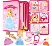hahaland Jouet pour Filles dès 3 Ans, 20 en 1 Busy Board pour l'Éducation Précoce, Relooking Princesse Jouet Enfant, Jeux Montessori Jouets d'Activité et de Développement Cadeau Fille 3 à 5 Ans