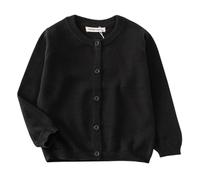HahaNice Cardigan tricoté à manches longues pour fille 2 à 7 ans, Noir , 6 ans