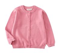 HahaNice Cardigan tricoté à manches longues pour fille 2 à 7 ans, rose, 2 ans