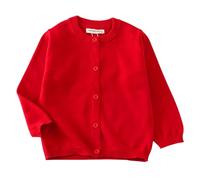 HahaNice Cardigan tricoté à manches longues pour fille 2 à 7 ans, Rouge, 3 ans