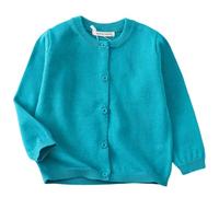 HahaNice Cardigans en tricot à manches longues pour filles, pull d'école pour enfants 2A-7A, bleu sarcelle, 7 ans