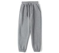 HahaNice Pantalon de sport pour fille et garçon - Pantalon de survêtement - Jogging - Pantalon de survêtement pour enfants de 5 à 12 ans, gris, 10-12 ans