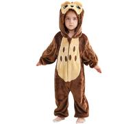 HAHASHOW BéBé d'hiver Grenouillères Combinaison Unisexe Flanelle Barboteuses Manteau à Capuche Enfants Pyjama Jumpsuit pour Garçon et Fille 6-12 Mois, Hibou