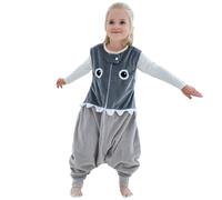 HAHASHOW Bebe Gigoteuse avec Jambes 1-3 Ans Sans Manches Requin | Lavable en machine, Fermeture éclair bidirectionnelle, 1.5 Tog, Tissu en polyester doux, Adapté à toutes les saisons