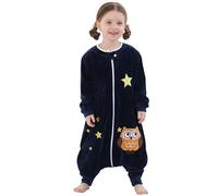 HAHASHOW Bebe Gigoteuse avec Jambes 3-5 Ans Manches Longues Chouette | Lavable en machine, Fermeture éclair bidirectionnelle, 1.5 Tog, Tissu en polyester doux, Adapté à toutes les saisons
