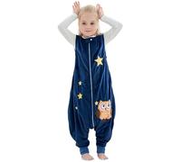 HAHASHOW Bebe Gigoteuse avec Jambes 3-5 Ans Sans Manches Chouette | Lavable en machine, Fermeture éclair bidirectionnelle, 1.5 Tog, Tissu en polyester doux, Adapté à toutes les saisons