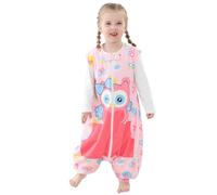 HAHASHOW Bebe Gigoteuse avec Jambes Gigoteuse a Pied 3-5 Ans, Chouette | Lavable en machine, sans manches, 1.5 Tog en polyester doux, Facile à enfiler et à retirer, Toutes saisons, Naissance cadeau
