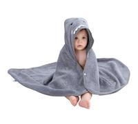 HAHASHOW Garçon Fille Bamboo Viscose Capuchon Serviette de Bain, Serviette avec Un Design d'animaux Mignons, Grande Et Absorbante Serviette pour Tout-Petit pour Nouveau-né,Gris Requin 75 * 75 cm.