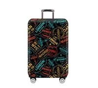 HAHII Housse de protection élastique pour valise de voyage, Empreintes de pas de voyage, M（22-24in）
