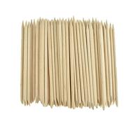 HAHIYO Lot de 100 bâtonnets en bois orange de 11,4 cm pour repousse-cuticules double face pour manucure, pédicure, outil de manucure et nettoyage des ongles