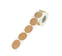 HAHIYO Lot de 500 étiquettes autocollantes rondes en papier kraft marron naturel de 3,8 cm pour écrire sur un adhésif permanent pour bocaux et étiquettes de mise en conserve