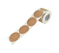 HAHIYO Lot de 500 étiquettes autocollantes rondes en papier kraft marron naturel pour écrire sur des étiquettes adhésives permanentes pour bocaux et conserves d'étiquettes de prix, organisation de
