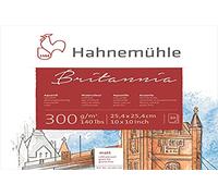 Hahnemühle Britannia Bloc aquarelle 30 feuilles de papier aquarelle mat blanc naturel 300 g/m² 25,4 x 25,4 cm