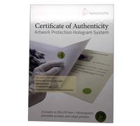 Hahnemühle FineArt – Certificats d'authenticité A4 – 25 feuilles, 50 hologrammes