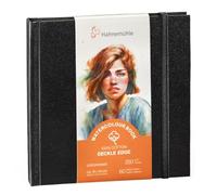 Hahnemühle Watercolour Book Deckle Edge Livre d'aquarelle avec bords déchirés, 100 % coton, 250 g/m², mat, 30 feuilles/60 pages, (environ 14 x 14 cm)
