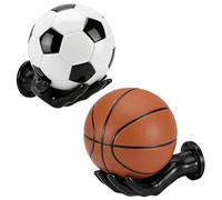 Hahorpa 2 Support Ballon Basket Mural, Robust & Sicherer Halt Porte Ballon en Forme De Main Noir, Idée Cadeau Créative pour Fans De Présentoir, Rangement & Déco Murale pour Foot Volley Rugby Ballons