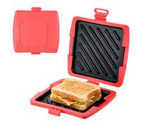 Hahorpa Appareil À Croque Monsieur pour Micro-ondes, 16 X 16 Cm Sandwich Maker Avec Plaques En Aluminium Amovibles Coque En Silicone, Toaster Machine à Micro-ondes Pour Panini Grill