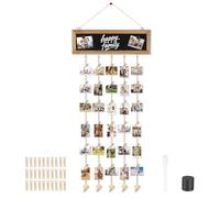 Hahorpa Pele Mele Photo Mural, Cadre Photo Mural DIY Avec Tableau à Messages Et 30 Pinces à Photos, Cadre Photos Multiple pour la Famille, Anniversaires et Cadeaux, Pour Exposition De Mémoire