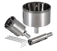 Hahorpa Scie Cloche 68mm 16mm 35mm, Coffret Scie Cloche Placo Diamant Professionnel, Trépan Carrelage Avec Trous d'Évacuation des Copeaux, Foret Diamant pour Porcelaine, Marbre, Granit Usage Intensif