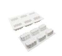 hahuha Yule Moule à bûches de Noël mignon en silicone pour gâteau de Noël Kit de pâtisserie française Moules à bonbons Lettres (#1219-2-A, taille unique)