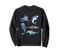 Hai Shark-Art Collage Design requin 5 types de requins Sweatshirt
